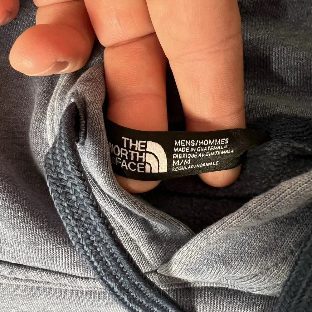 The North Face Hoodie Mens Medium Gray Bear Graphic Pullover Sweatshirt